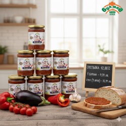 Лютеница Фамилна БУЛМЕД (560 гр) – Истинският Вкус на Доматите и Чушките